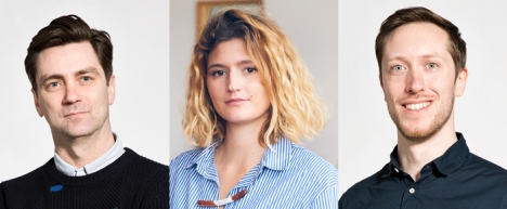 MetaDesign startet die Unit MDX - Kümmern sich um die neue MetaDesign-Unit MDX: Steven Cook, Iva Janković und Jack Mitchell - Foto: MetaDesign